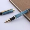 Metal Blue Golden Clip Roller Ball Pen - Image 2